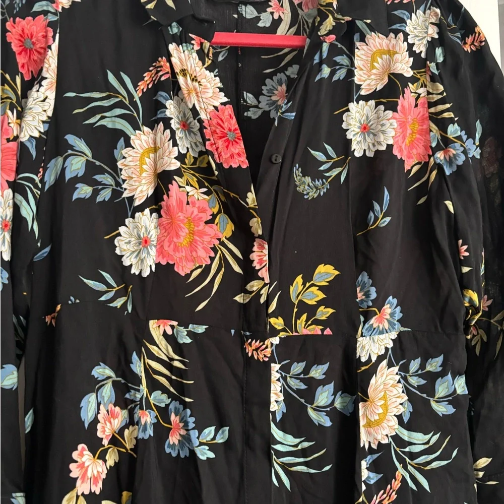 ZARA Floral Black Maxi Dress - Picture 2 of 5